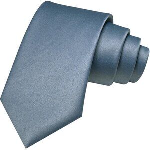 Men's Grey Solid Pure Color Imported Polyester Formal Neck Ties